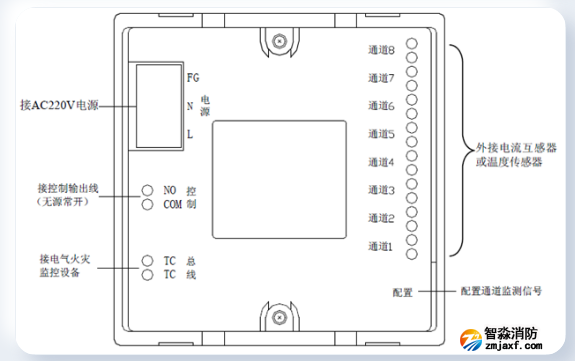 LDT9008EN組合式電氣火災監(jiān)控探測器接線圖